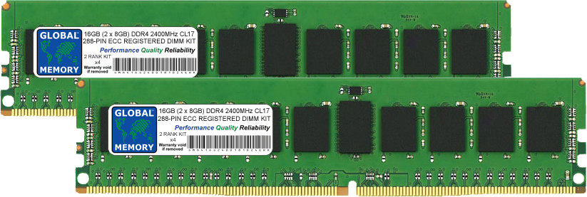16GB (2 x 8GB) DDR4 2400MHz PC4-19200 288-PIN ECC REGISTERED DIMM (RDIMM) MEMORY RAM KIT FOR SUN SERVERS/WORKSTATIONS (2 RANK KIT CHIPKILL)